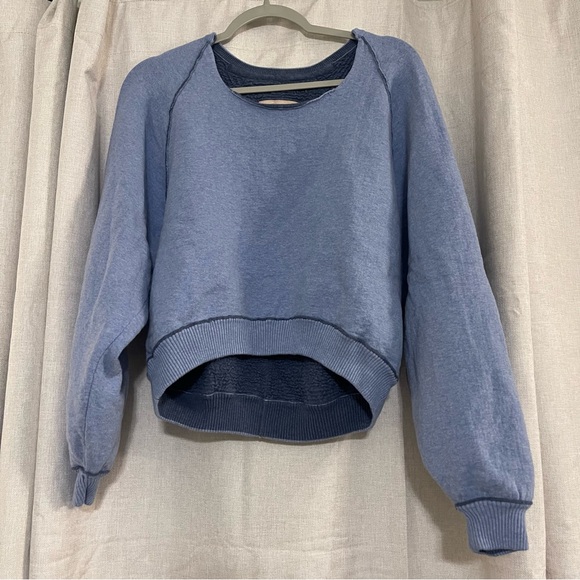 FREE PEOPLE We The Free - Midnight Pullover Blue Sweatshirt - Picture 2 of 5